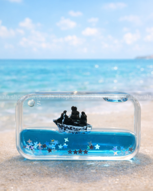 🌊 Ocean Ship Liquid Shaker Mini Gift – Blue Wave & Star Glitter Showpiece ⚓✨