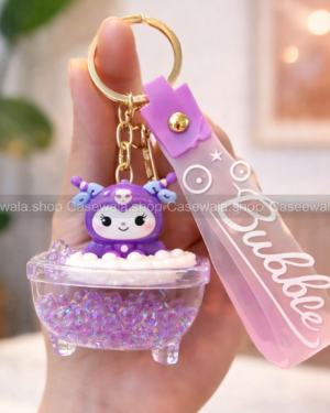 Cute Spa Tub Character Keychain