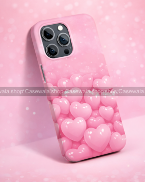Pink Heart Aesthetic Phone Case – Cute Glossy Love Design FG#001