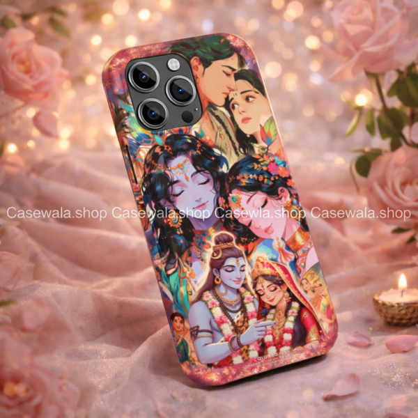 Divine Love Fusion Phone Case (Radha–Krishna & Shiv–Parvati) #G038
