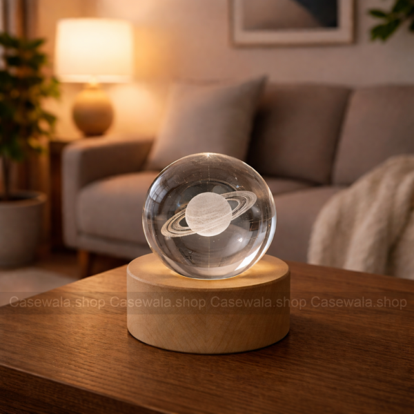 Saturn Crystal Lamp