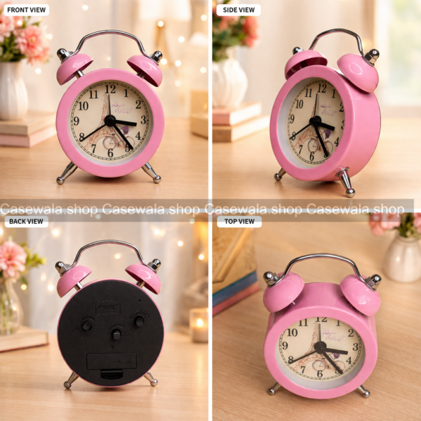 Metal Mini Alarm Clock – Pink