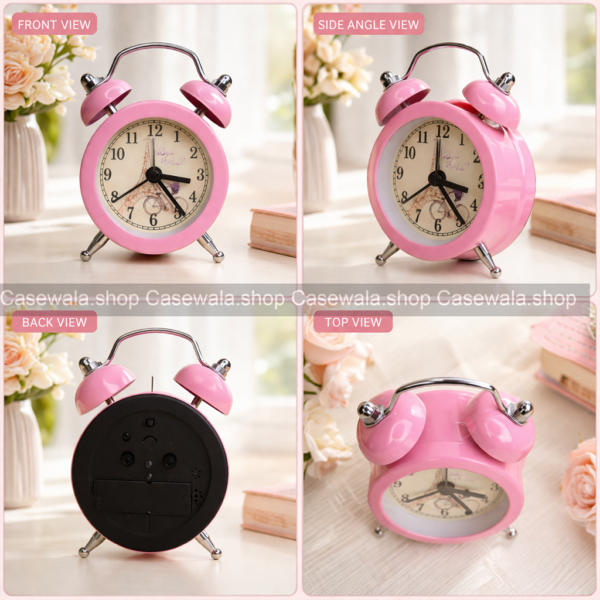 Metal Mini Alarm Clock – Pink