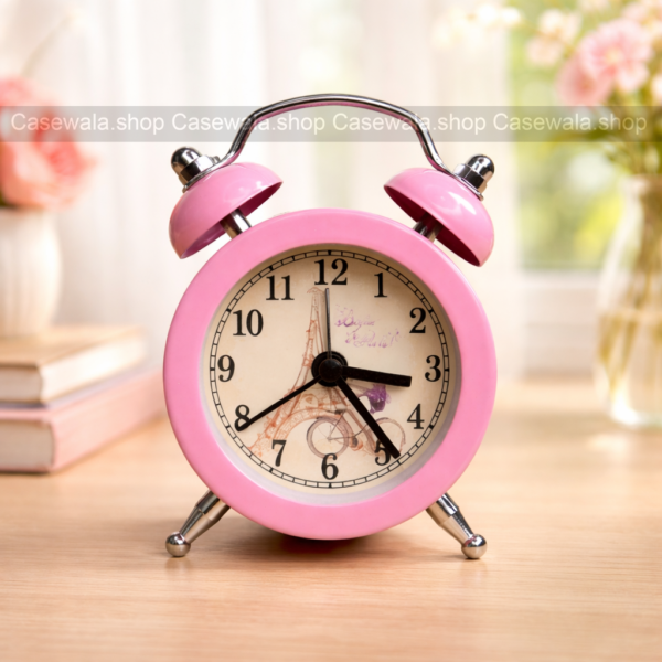Metal Mini Alarm Clock – Pink