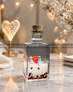 ❤️ Love Theme Liquid Shaker Mini Gift – Romantic Couple & Heart Glitter Showpiece ✨🎁