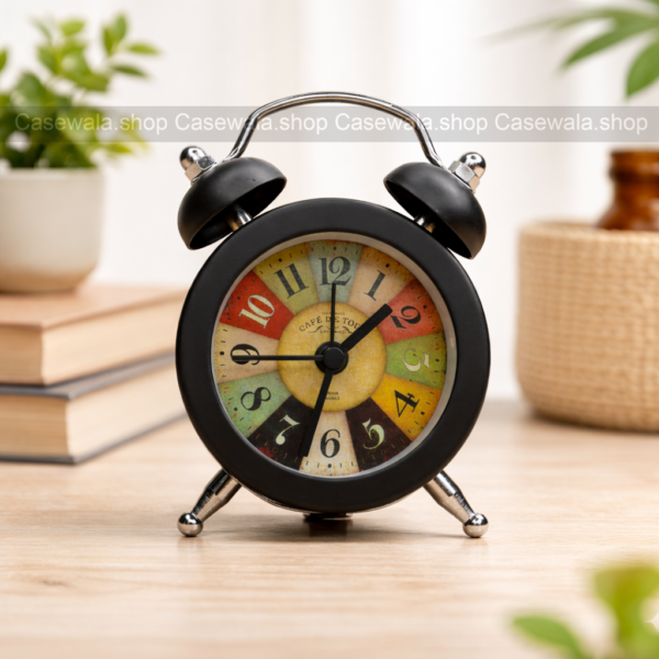 Vintage Black Twin Bell Alarm Clock