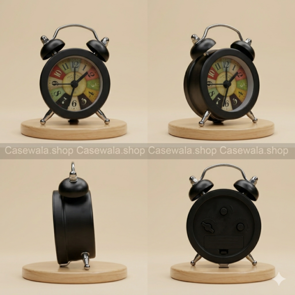 Vintage Black Twin Bell Alarm Clock