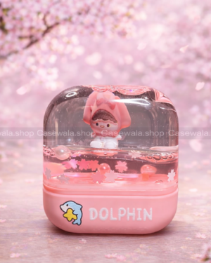 🌸 Cute Pink Dolphin Liquid Shaker Mini Gift – Kawaii Girl & Cherry Blossom Showpiece 🎀✨