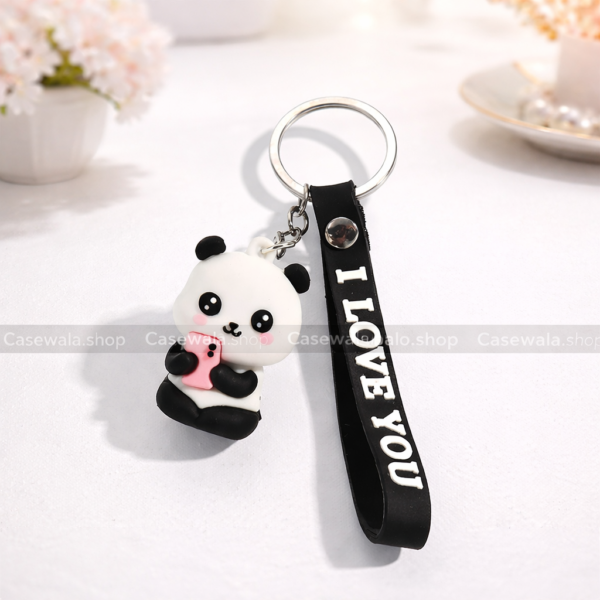 Cute Panda Mobile Keychain with Strap
