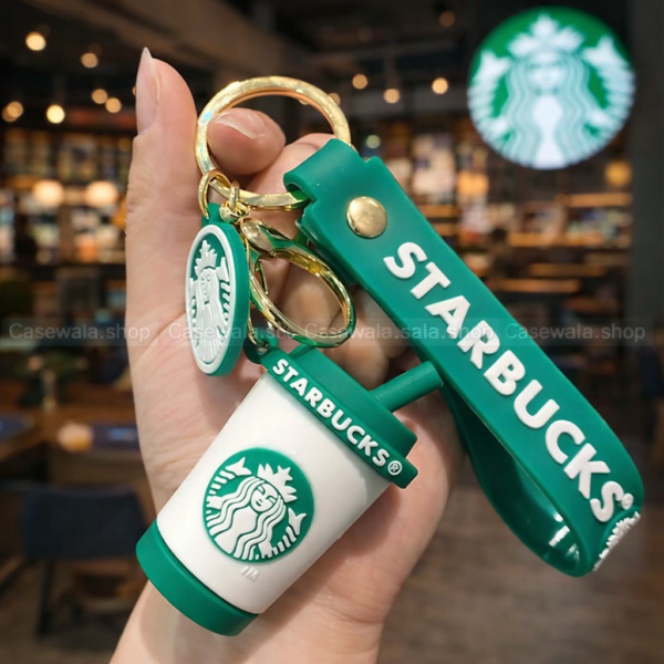 STARBUCKS Coffee Cup Style Keychain with Strap