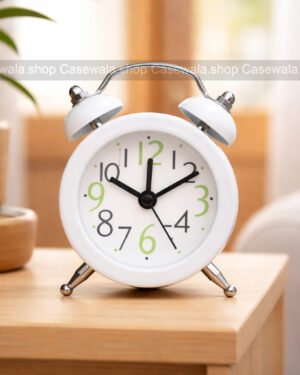 White Twin Bell Alarm Clock