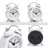 White Twin Bell Alarm Clock