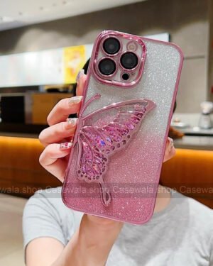 Butterfly Water Glitter Back Case 🦋✨