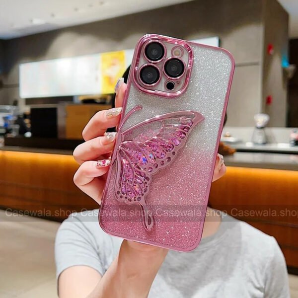 Butterfly Water Glitter Back Case 🦋✨