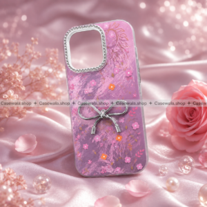 Luxury Floral Bow Glitter Back Case 🎀✨